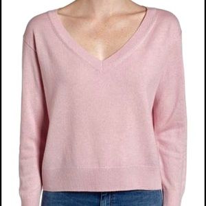 Everlane v-neck crop cashmere crew S
